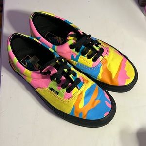 Neon Camo Vans - Never been worn